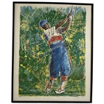 Payne Stewart The Swinging Dandy Serigraph Print by Artist Jon Savino Ltd Ed #16/50 - Framed
