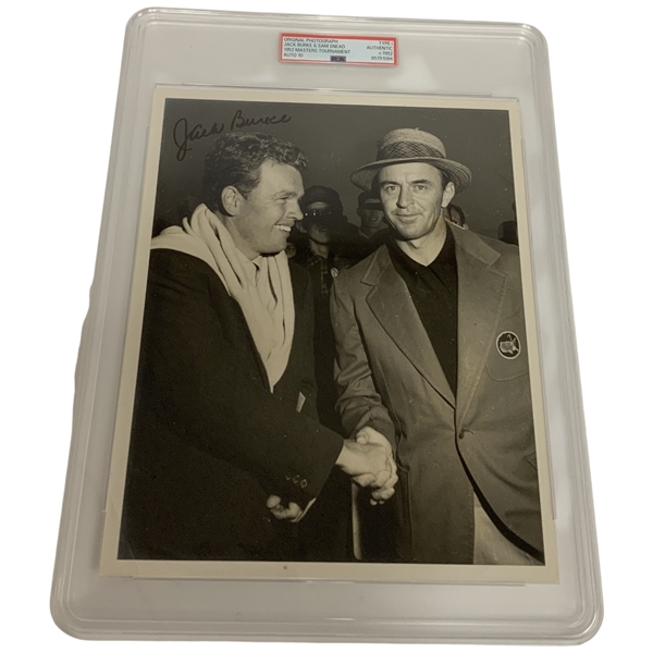 1952 Masters Tournament Jack Burke and Sam Snead Original Type I Photograph Jack Burke Signed PSA Auto 10