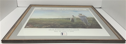 1991 Ben Hogan signed 1991 Quicksilver Open Commemorative Golf Poster after Walt Spitzmiller - Framed JSA ALOA