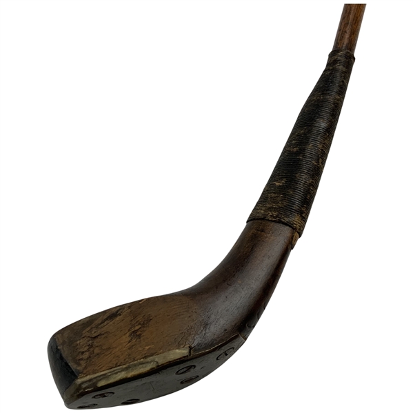 Late 19th Century Scared Head Hickory Shaft Brassie Golf Club
