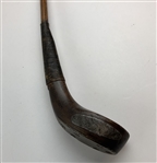 Late 19th Century Scared Head Hickory Shaft Brassie Golf Club