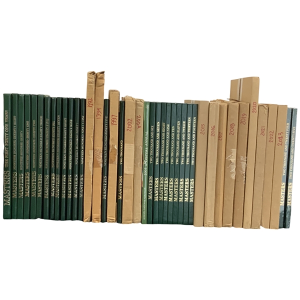 A Collection of (41) Official Augusta National Golf Club Masters Tournament Annual Books