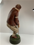 Vintage Style Painted Resin/Plaster Humorous Golfer Doorstop