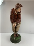Vintage Style Painted Resin/Plaster Humorous Golfer Doorstop
