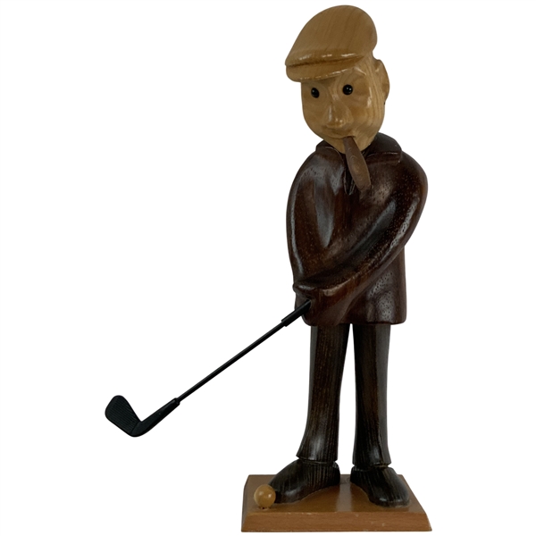 Vintage Hand-Carved Wood Golfer Figurine Attributed to Romer
