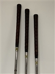 A Trio of RAM Tom Watson Custom Handcrafted by Mario Persimmon Wood Golf Clubs