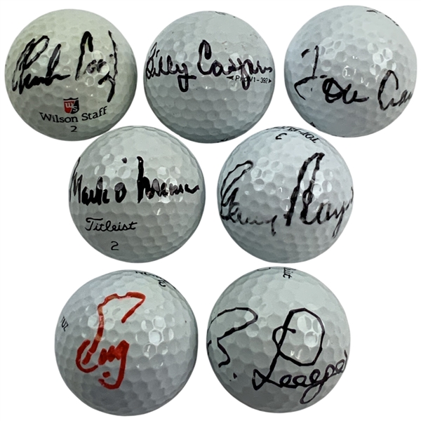 Player, Casper, Zoeller & 4 Others Masters Winners Signed Golf Balls JSA ALOA