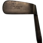 Antique Spalding Hand Forged Smooth Face Hickory Shaft Golf Iron