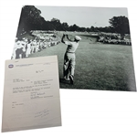 Ben Hogan Signed 1982 Sohio Petroleum Legal Document and 1950 U.S. Open at Merion 16x20 Photograph JSA ALOA