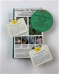 A Collection of 1987 Masters Tournament Memorabilia Including Spectator Badges, Practice Round Ticket, and Commemorative VHS