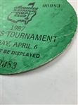 A Collection of 1987 Masters Tournament Memorabilia Including Spectator Badges, Practice Round Ticket, and Commemorative VHS