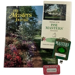 A Collection of 1991 Masters Tournament Memorabilia Including Patron Badge and Official Journal
