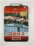 A Collection of 2003 Masters Tournament Memorabilia Including Two Badges Journal and Media