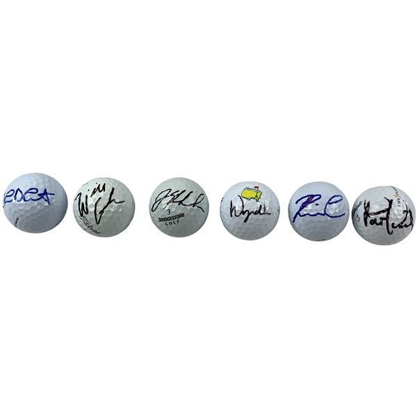 Six Signed Professional Golf Balls Including Wyndham Clark and Kevin Chappell JSA ALOA