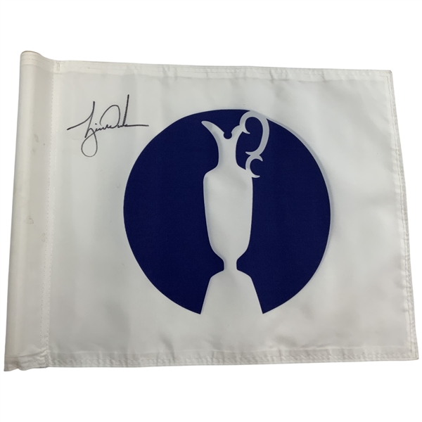 Tiger Woods Signed Open Championship 2005 Practice Used Flown Flag JSA ALOA