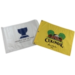 Champ Bruce Devlin signed Colonial Flag w/ 1966 & World Cup of Golf Flag JSA ALOA