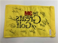 Big 3, Lee & More Signed 3M Oil & Gas Greats of Golf Tournament Pin Flag JSA ALOA