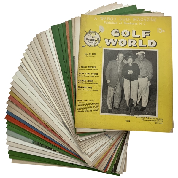 A Collection of Vintage Golf World Magazines Including 1950s and 1960s Issues
