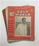 A Collection of Vintage Golf World Magazines Including 1950s and 1960s Issues