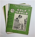 A Collection of Vintage Golf World Magazines Including 1950s and 1960s Issues