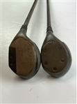 A Set of Three 'Stevens' Hickory Shafted Golf Clubs w/ Two Woods