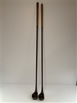 A Set of Three 'Stevens' Hickory Shafted Golf Clubs w/ Two Woods