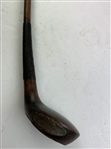 Antique Scared-Head Wood Brassie Golf Club with Hickory Shaft