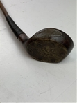 Antique Scared-Head Wood Brassie Golf Club with Hickory Shaft