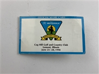 Sutton & Mickelson Signed 1998 Motorola Western Open Official PGA Tour Scorecard