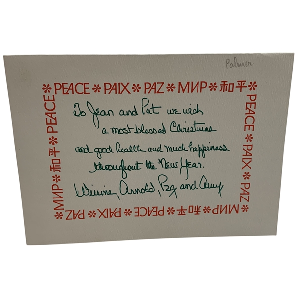 c.1970s Arnold, Winnie and Palmer Family Christmas Greeting Card to Writer Pat & Jean Ward-Thomas