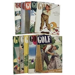 Collection of Ten Vintage GOLF Magazines Edited by Grantland Rice and William D. Richardson circa 1939-1940