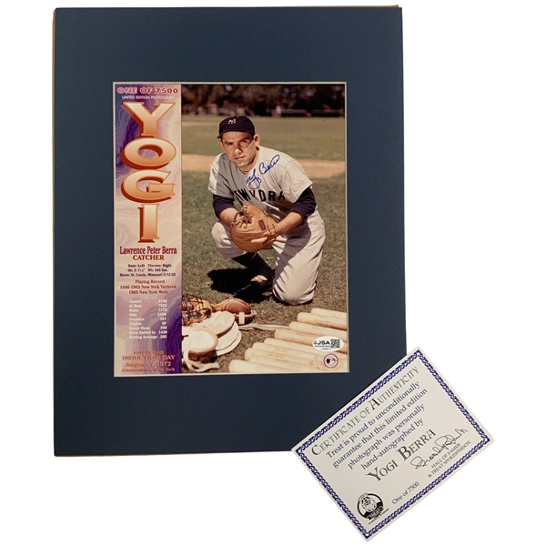 Yogi Berra Signed Photo File Inc. Limited Edition Matted Photograph JSA #CK96613