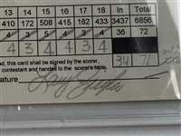1993 Nationwide Championship Signed Golf Scorecard Gary Player and Larry Ziegler PSA DNA Certified