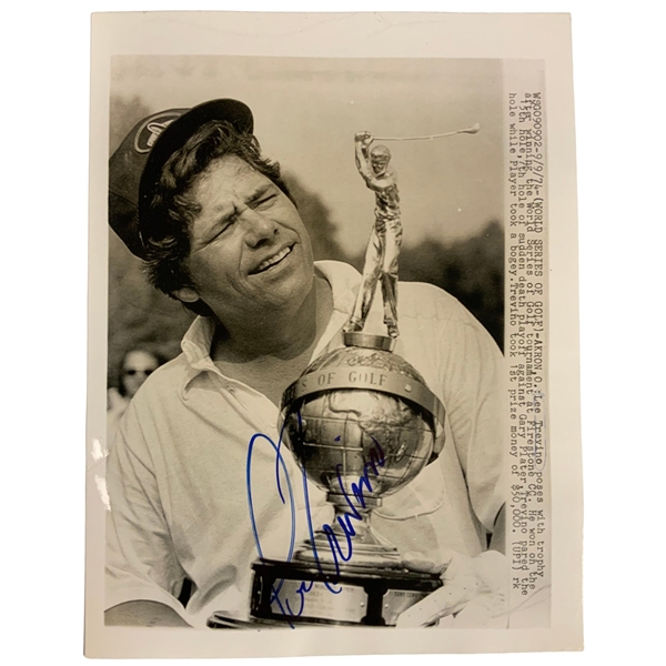 Lee Trevino Signed 1974 World Series of Golf Wire Photo JSA ALOA