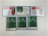A Collection of Six Justin Rose Professional Golf Trading Cards Including 2002 Upper Deck Game Used Jersey Relic