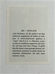 Jack Nicklaus Signed 1979 Quelcom S.A. Ases Mundiales Del Deporte Card #158 JSA ALOA