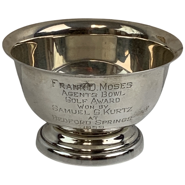 1959 Bedford Springs Sterling Silver Golf Trophy Bowl