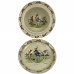 A Pair of Royal Doulton Bunnykins Ceramic Golfing Tableware Items by Barbara Vernon