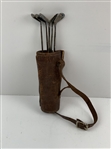 A Set of Five Alvin Silver Miniature Golf Club Cocktail Picks in Leather Bag