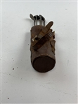 A Set of Five Alvin Silver Miniature Golf Club Cocktail Picks in Leather Bag