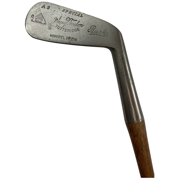 Vintage Burke Harry Vardon Special Monel Metal Mongrel Iron Hickory Shafted Golf Club
