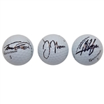 Thomas, Morikawa & Fleetwood Signed Golf Balls JSA ALOA