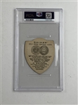 1897 J. Baines Golf-Shield Here Goes This Ought Trade Card PSA 2