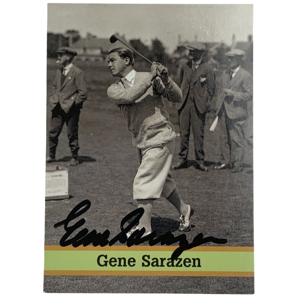 Gene Sarazen Signed Fax Pax Famous Golfers No. 32 Trade Card JSA ALOA