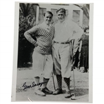 Gene Sarazen Signed Black and White Photo Posed with Bobby Jones JSA ALOA