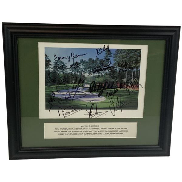 15 Masters Champs w/Tom Watson Signed Print by Artist Jack Chilton - Framed JSA ALOA