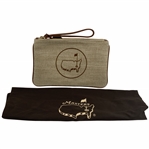Masters Tournament Italian Handmade Woven Raffia Wristlet Clutch Bag w/Protective Cover