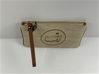 Masters Tournament Italian Handmade Woven Raffia Wristlet Clutch Bag w/Protective Cover