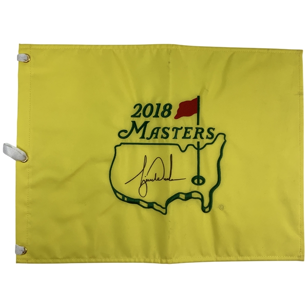Tiger Woods Signed 2018 Masters Tournament Embroidered Flag JSA ALOA