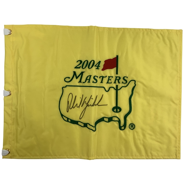 Phil Mickelson Signed 2004 Masters Tournament Embroidered Flag - 1st Major Win JSA ALOA